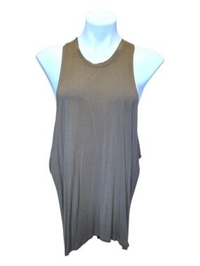 Caribbean Queen Womens Medium Olive Green Muscle Tank Top